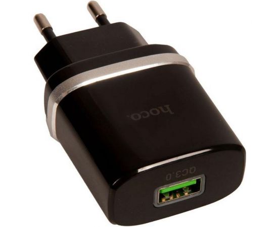 Зарядное устройство Hoco c12Q Smart QC3.0, кабель Micro USB, один порт USB, 5V, 3.0A, черный 819514 – изображение 2