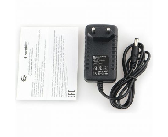 Адаптер питания Gembird 12В/1А, 1 штекер 5,5x2,5мм, NPA-AC7 – изображение 2