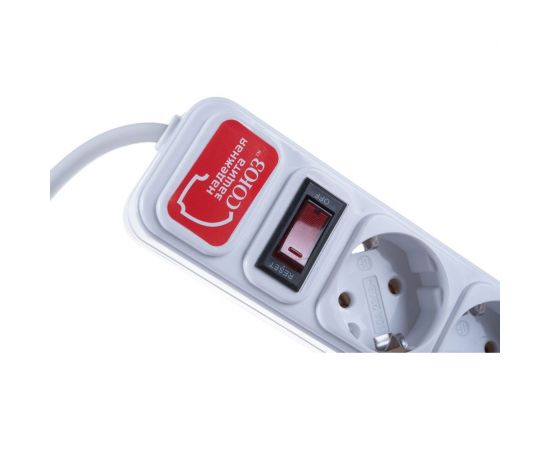 Сетевой фильтр СОЮЗ ПВС 3*0,75, белый, 3м 1325 – изображение 2