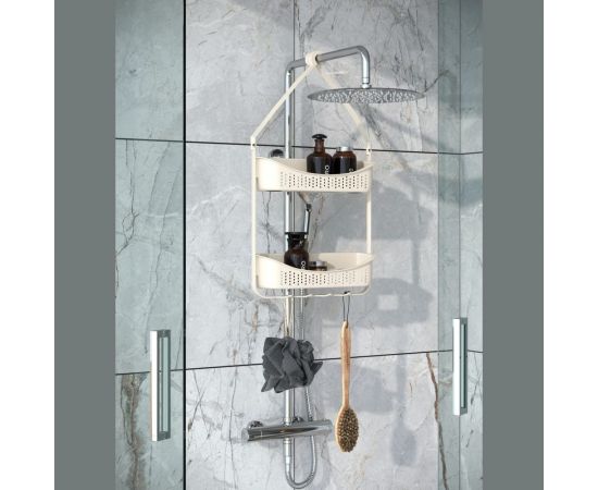 Полка для ванной комнаты Raindrops 2-х ярусная, на присоске W5682 – изображение 2