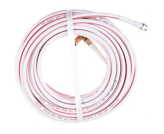 Коаксиальный кабель DORI SAT-50 на F-разъёмах 20 м + переходник на TV 40422 – изображение 2