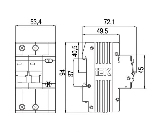 Дифференциальный автомат IEK АД12S 2Р 25А 300мА MAD13-2-025-C-300 – изображение 2