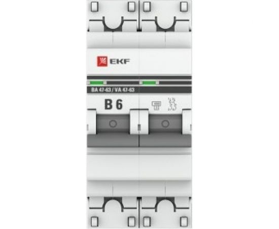Автоматический выключатель EKF 2P 6А 4,5kA ВА 47-63 PROxima SQ mcb4763-2-06B-pro – изображение 2