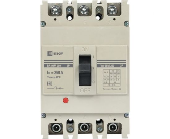 Автоматический трехполюсный выключатель EKF ВА-99М/250 250А 3ф 25кА mccb99-250-250m – изображение 3