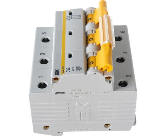 Автоматический модульный выключатель IEK 3п C 32А ВА 47-100 10кА ИЭК MVA40-3-032-C – изображение 3