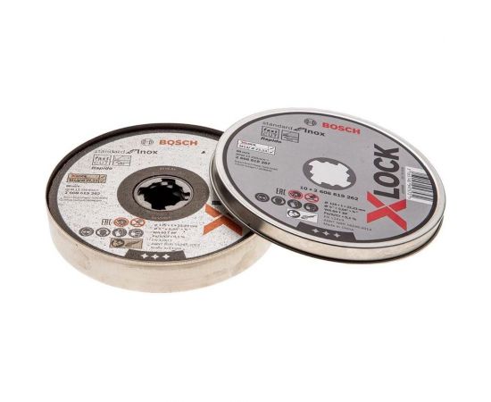 Отрезной диск по нержавеющей стали X-LOCK (125x1x22.2 мм; 10 шт.) Bosch 2608619267 – изображение 3