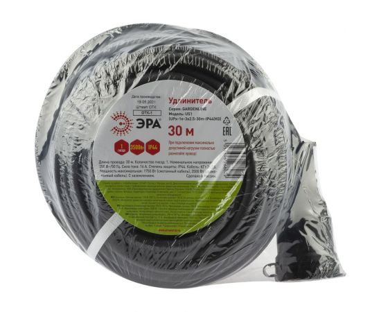 Силовой удлинитель ЭРА UPx-1e-3x2,5-30m-IP44 KG в бухте с/з 1 розетка 30 м КГ 3х2,5мм2 Б0050864 – изображение 3