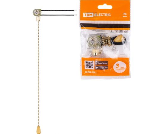 Сонетка-выключатель для бра с цепочкой TDM 3А, 250В, золото SQ1806-0226 – изображение 4