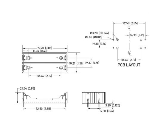 Батарейный отсек REXANT 2x18650 Li-ion на плату 16-0802-9 – изображение 5