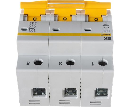 Автоматический модульный выключатель IEK 3п C 32А ВА 47-100 10кА ИЭК MVA40-3-032-C – изображение 5
