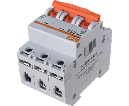 Автоматический выключатель TDM ВА47-29 3Р 16А 4.5кА D SQ0206-0173 – изображение 5