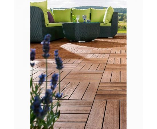 Садовый паркет Thermodecking Т10 термоясень, 18x300x300 мм, 6 шт. 4687202452439 – изображение 5