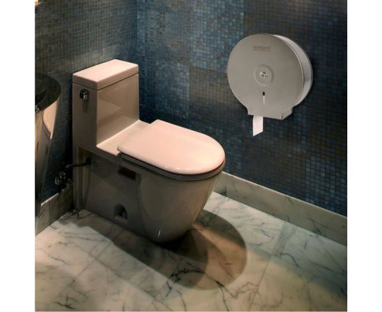 Диспенсер для туалетной бумаги ЛАЙМА PROFESSIONAL ECONOMY малый, нержавеющая сталь, матовый 605048 – изображение 7