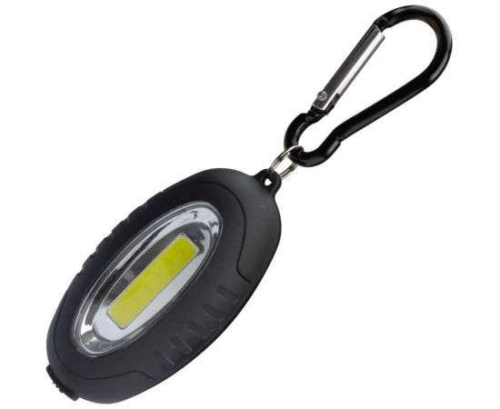 Фонарь брелок КОСМОС 0,5Вт COBLED/2xCR2032 в комплектe/ABS-пластик c каучуковым напылением/магнит/карабин, KOC201B 