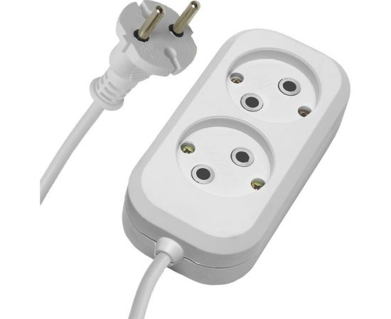 Электрический соединитель STEKKER 2 гнезда, без заземления, 2x0,75, 5м, серия Home HM01-20-05, Ух-10 39203 