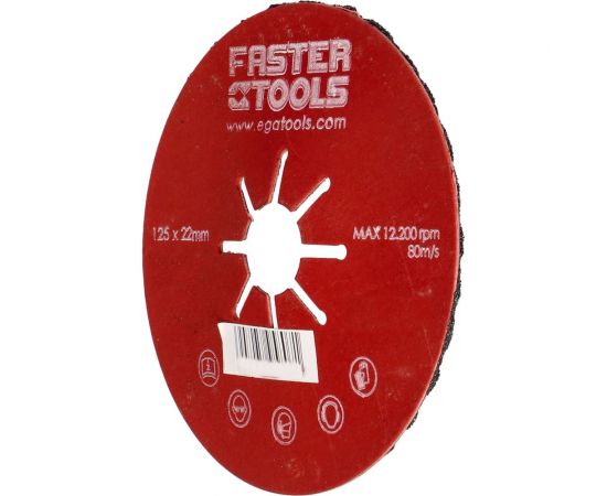 Диск шлифовальный гофрированный 125 мм, P100 FASTER TOOLS 5809 