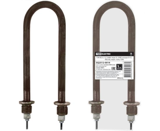 ТЭН-60 TDM 12, 2,0кВт, вода J, 220В, штуцер G1/2, R30, Ф2, нержавеющая сталь SQ2512-0014 