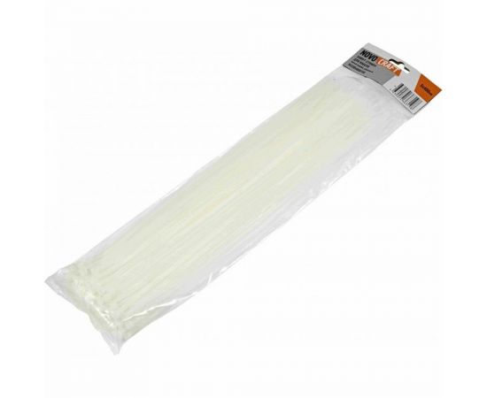 Нейлоновая хомут-стяжка NOVOCRAFT 5x400 мм, белая, уп. 100 шт. HCC054000100 