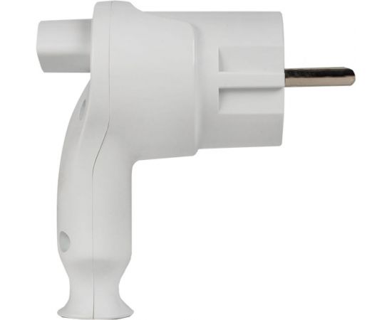 Вилка с кнопкой извлечения EKF с заземлением белая 16А 250В AVP-16-k 