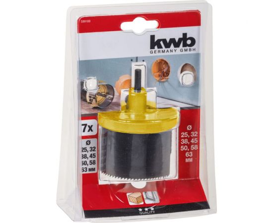 Коронка пильная наборная (7 предметов; 25-63 мм) KWB 5991-00 