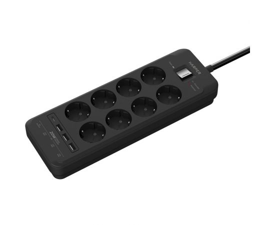 Сетевой фильтр Harper удлинитель UCH-650 Black PD3.0 H00003210 