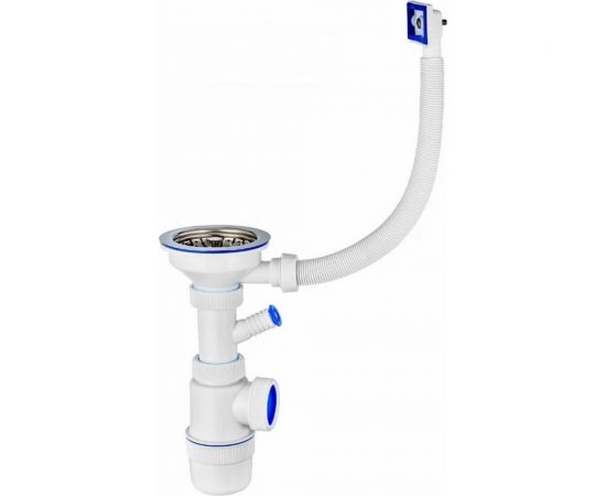 Сифон VIRPLAST Элит 3.1/2х40 с отводом д/ст.м и переливом 100332 