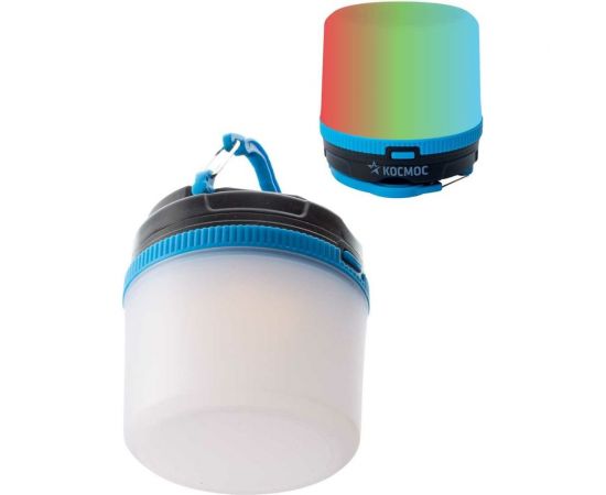 Кемпинговый походный фонарь КОСМОС теплый свет плюс мультиколор 2Вт/3xAAА/ABS-пластик, KOC602B 