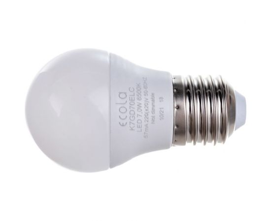 Светодиодная лампа Ecola globe LED 7,0W G45 220V E27 6500K шар композит 82x45 K7GD70ELC 
