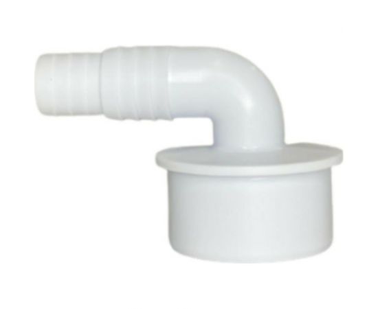 Переходник угловой для подключения сливного шланга Профитт 20x23x50, белый, с хомутом 2226957 