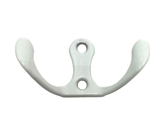 2-х рожковый крючок СКОБЯНОЙ НН, белый 007659 