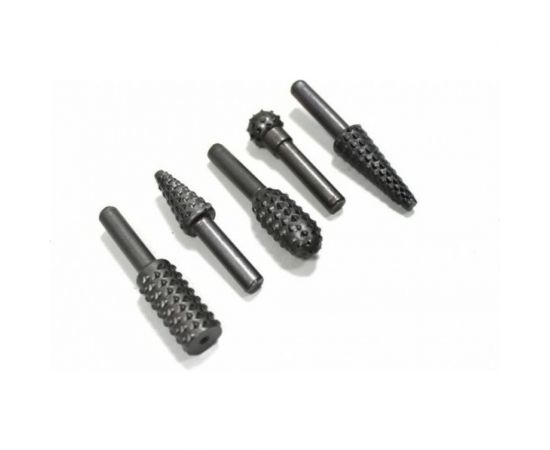 Набор шарошек металлических разнопрофильных по пластику и дереву 5 предметов ROCKFORCE RF-61712 