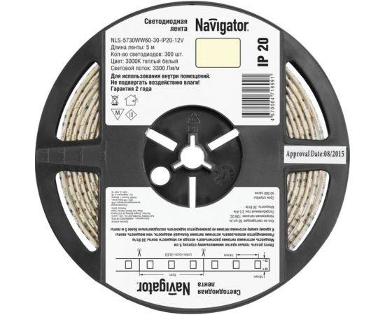 Светодиодная лента Navigator NLS-5730WW60-30-IP20-12V R5 71699 
