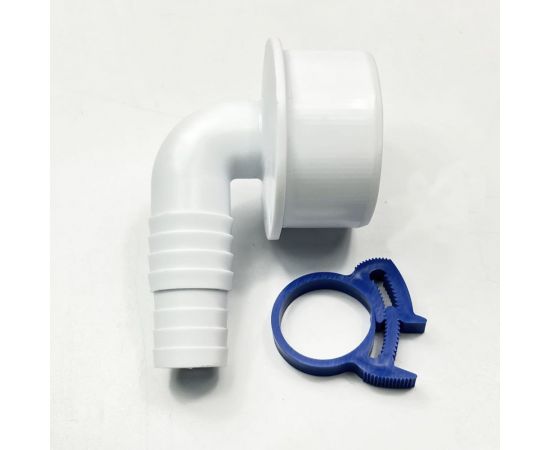 Переходник угловой для подключения сливного шланга Профитт 20x23x50, белый, с хомутом 2226957 – изображение 2