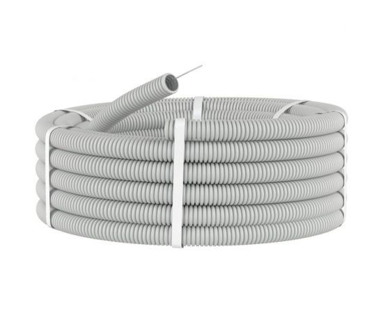 Гибкая гофрированная труба с протяжкой DKC ПВХ, д20мм, лёгкая, 50м, цвет серый 9192050 – изображение 2