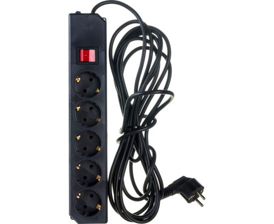 Сетевой фильтр Gigant с заземлением ПВС 3x0,75 3500Вт 5 гнезд 5м 80097 – изображение 2