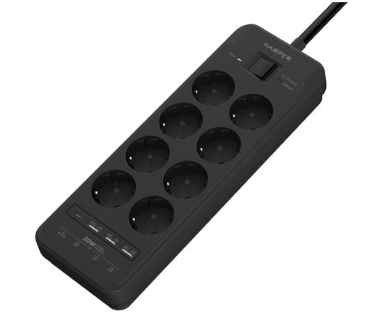 Сетевой фильтр Harper удлинитель UCH-650 Black PD3.0 H00003210 – изображение 2