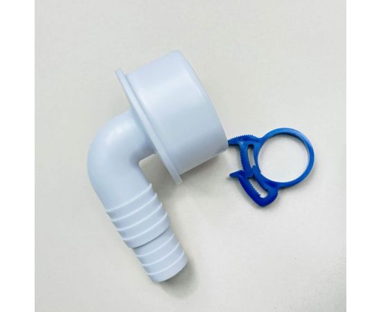 Переходник угловой для подключения сливного шланга Профитт 20x23x50, белый, с хомутом 2226957 – изображение 3