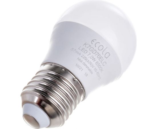Светодиодная лампа Ecola globe LED 7,0W G45 220V E27 6500K шар композит 82x45 K7GD70ELC – изображение 3