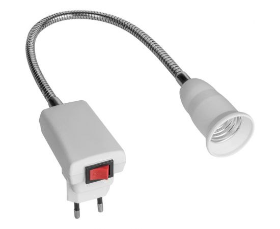 Переходник вилка-Е27 REV гибкий, 300 мм, с выключателем, белый 24650 3 – изображение 3