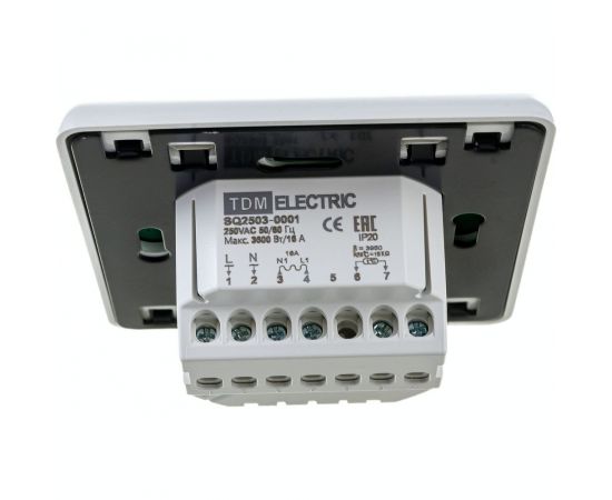 Электронный термостат для теплых полов TDM ТТПЭ-1 16А, 250В, с датчиком 3 м SQ2503-0001 – изображение 3