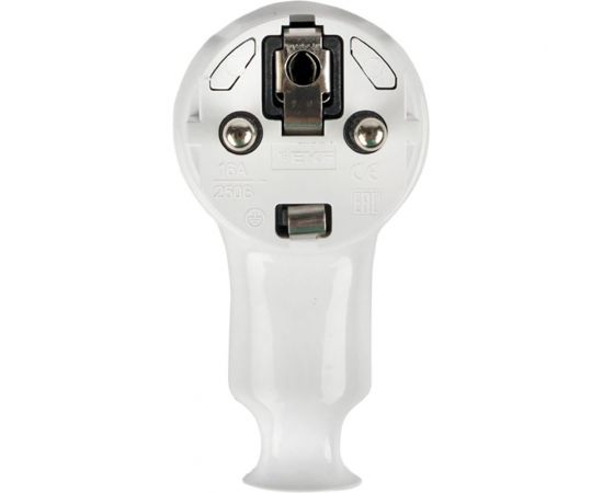 Вилка с кнопкой извлечения EKF с заземлением белая 16А 250В AVP-16-k – изображение 3