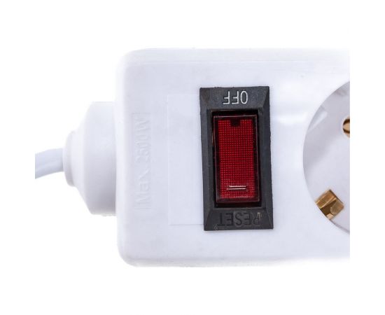 Сетевой фильтр ExeGate SP-6-5W 6 евро с заземлением, 5м, выключатель с подсветкой, белый 221229 – изображение 5