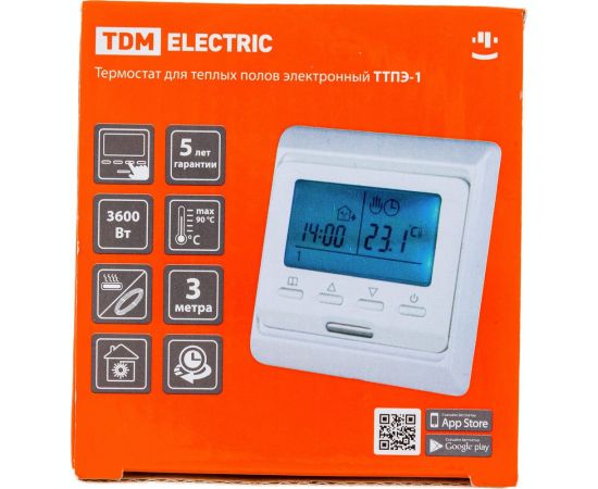 Электронный термостат для теплых полов TDM ТТПЭ-1 16А, 250В, с датчиком 3 м SQ2503-0001 – изображение 6