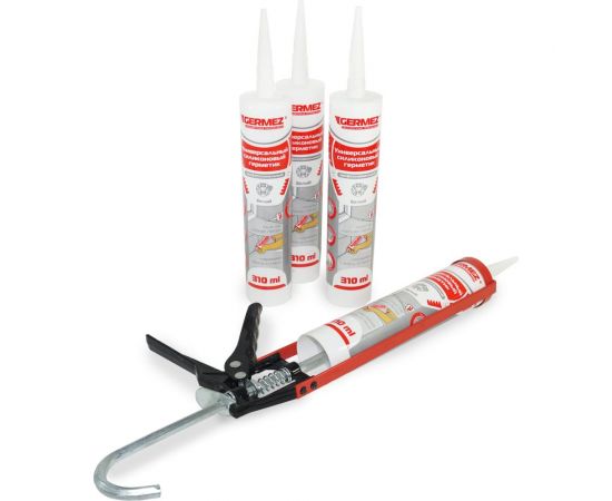 Универсальный силиконовый герметик Germez санитарный, белый, 310 мл 6507350 – изображение 6