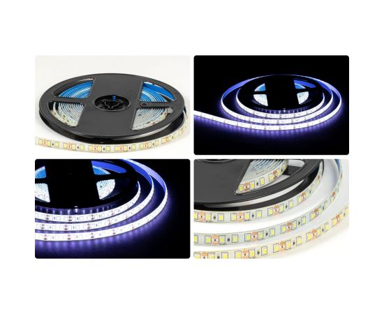 Светодиодная лента OGM 12В, 9,6Вт/м, smd2835, 120д/м, ip65, 7лм/чип, подложка 8мм, 5м, 6500к. / LSE-261 – изображение 7