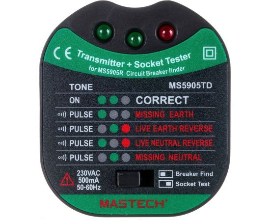Тестер розеток, детектор автоматов Mastech MS5905RTD 13-1265 – изображение 7