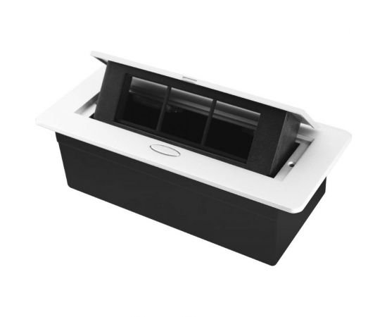 Выдвижной горизонтальный модуль в столешницу для розеток LIVOLO цвет серый VL-SHS013-S 