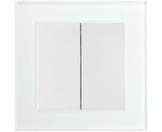 Электрический 2-клавишный выключатель STEKKER серия Катрин, со стеклянной рамкой, GLS10-7004-01, белый 39165 