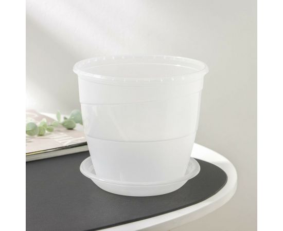 Горшок для цветов с поддоном СИМАЛЕНД Венеция 2 л, 16 см, 14 см, прозрачный 4483973 