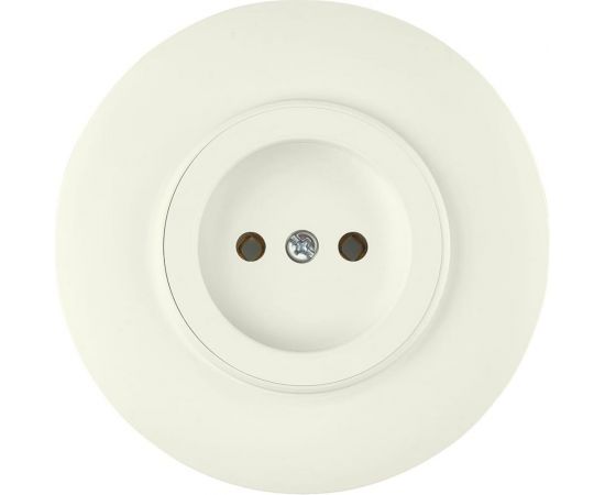 Розетка Bylectrica 1-местная, скрытая установка, без заземляющего контакта, диаметр 92 мм, серия ПРОВАНС круг, РС16-0401 бежевый 